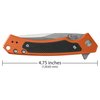Case Cutlery Knife, Case Orange Anodized Aluminum Marilla with Black G-10 Grip 25886